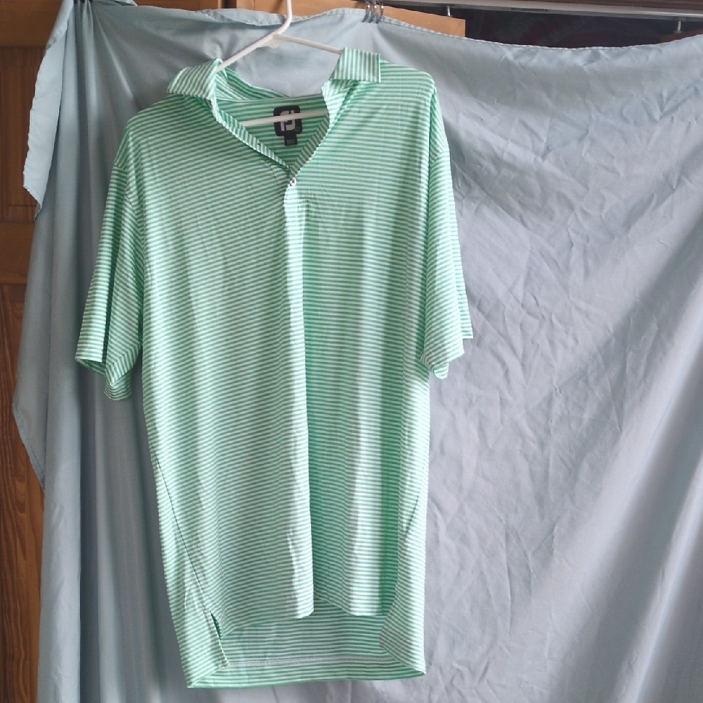 FootJoy Mint Green Striped Polo Shirt